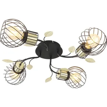 Stropní svítidlo Globo 54113-4D Lally 4xE27 40 W černý/mosaz