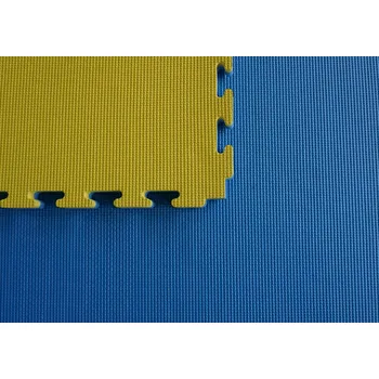 podložka na cvičení 2Msport.cz Tatami puzzle 1x1m 2cm žluto-modré