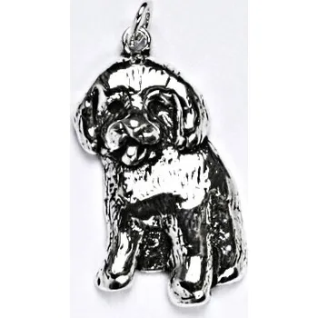 Přívěsek Stříbrný přívěsek bišonek - P107 (Stříbrný přívěsek psa bišonka)
