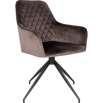 Jídelní židle Designová otočná židle Gracelyn šedohnědý samet