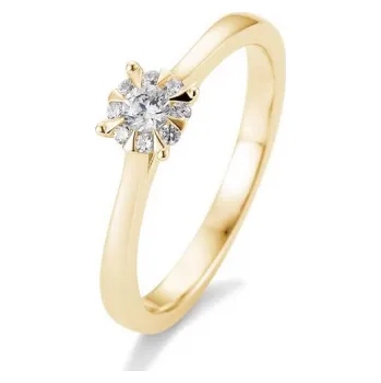 Prsten SOFIA DIAMONDS prsten ze žlutého zlata s diamantem 0,18 ct BE41/05764-Y-14K-53