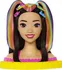 česací hlava Mattel Barbie Color Reveal Neonově duhová česací hlava černovláska