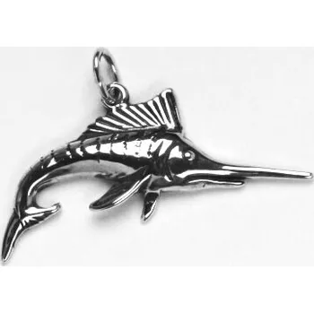 Přívěsek Stříbrný přívěsek ryba mečoun - P132 (Stříbrný přívěsek Marlín , mořská ryba)