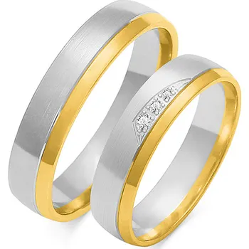 Prsten SOFIA zlatý dámský snubní prsten ZSOE-164WYG+WG-CZ