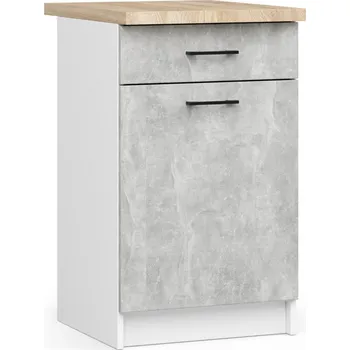 Kuchyňská skříňka Kuchyňská skříňka Olivie S 50 cm 1D 1S bílá/beton/dub sonoma