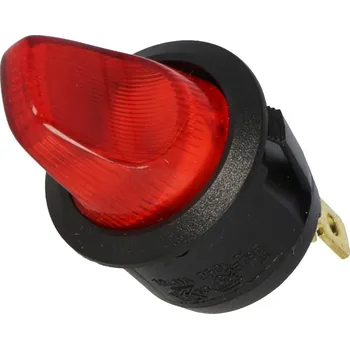 vypínač R13-112BPW kolébkový spínač červený