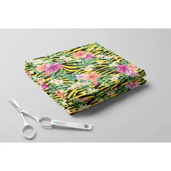 Softshell letní, Zebří pruhy s květy ibišku Barva: Žlutá