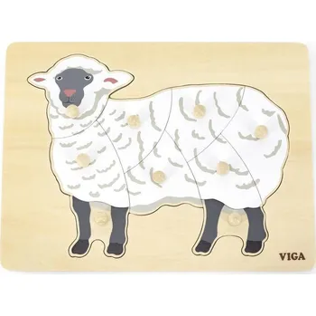 Hračka pro nejmenší Viga Dřevěná montessori vkládačka - ovce