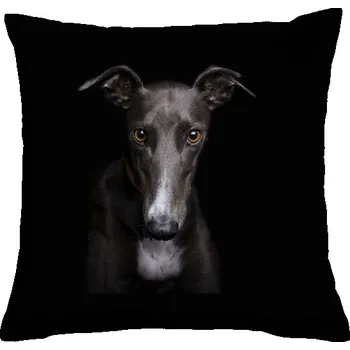 Pánská móda Polštář bavlněný s potiskem Stříbrný chrtík