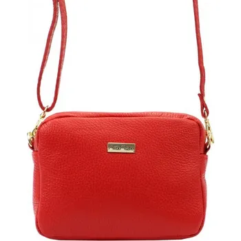 Kožená kabelka MiaMore 01-059 DOLLARO - červená