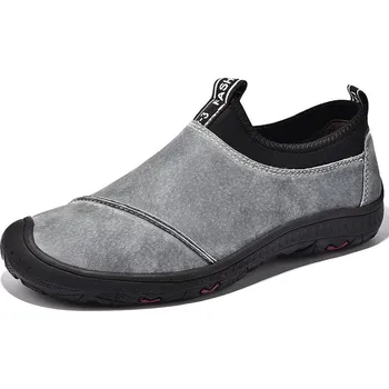 Pánské mokasíny Semišové loafers pánské nazouvací boty Barva: Šedá, Velikost: 39