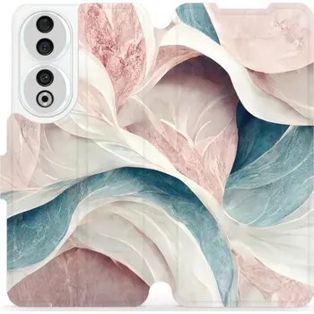 Pouzdro na mobilní telefon Flipové pouzdro Mobiwear - Honor 90 5G - VP33S Růžový a zelenkavý mramor (Knížkové flip pouzdro, obal, kryt na mobil Honor 90 5G - VP33S Růžový a zelenkavý mramor, materiál Umělá kůže + TPU - ochrana 360°, stojánek, silikonová vanička, magnetické zavírání
