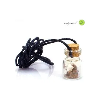 Přívěšek lahvička s křišťálem a záhnědou