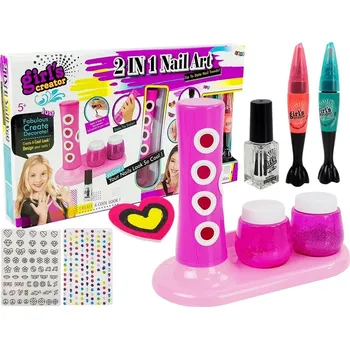 kreativní sada Mamido Sada pro lakování nehtů Třpytivý dávkovač Barevné samolepky