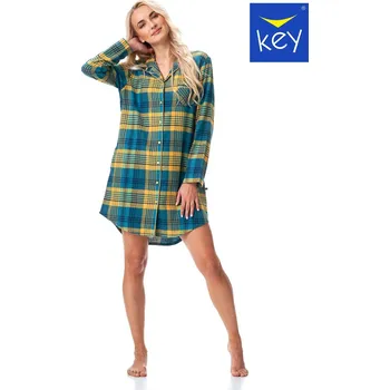 Dámská noční košile Key noční košile LND 407 - vzor, L (Noční košile na knoflíky)