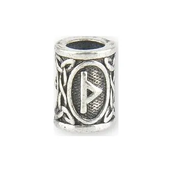 Dětské navlékací korálky imago Runový korálek - Thurisaz, barva stříbrná