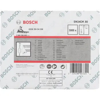 Hřebík BOSCH 2608200003 3,1 x 80 mm 3000 ks