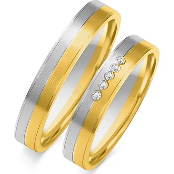 Prsten SOFIA zlatý dámský snubní prsten ZSOE-163WYG+WG-CZ