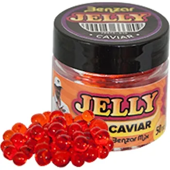 Umělá nástraha BENZAR MIX - Umělí červi Jelly Baits Caviar Červená 50 ks