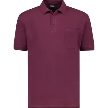 Pánská polokošile - tričko s límečkem vínové Adamo 5XL - 10XL krátký rukáv Adamo - 6XL