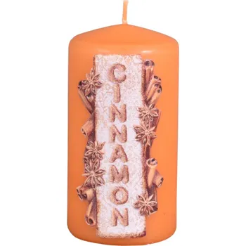 Svíčka Nohel Garden Svíčka CINNAMON VÁLEC zdobená d6x11cm