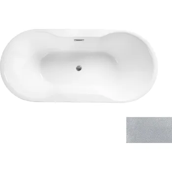 HOPA Volně stojící vana NAVIA Glam - stříbrná + Barva - GLAM 02 - stříbrná, Barva sifonu - Černá, Rozměr vany - 160 × 80 cm, VANNAVIA160BG2