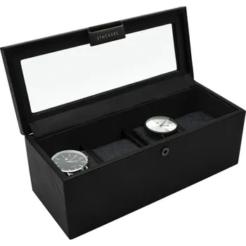 Šperkovnice Stackers, Kazeta na hodinky Stackers 4 přihrádky černá - Formadore