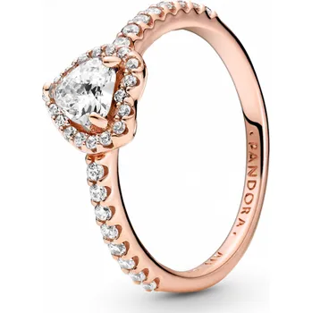 Prsten PANDORA pozlacený prsten Třpytivé vyvýšené srdce 188421C02-60