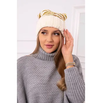 Čepice Dámská čepice Feba K330 ecru+green neon UNI