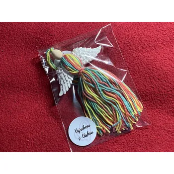 Vánoční dekorace HandMade by VeJa Anděl/andělka se sádrovými křídly - duhová