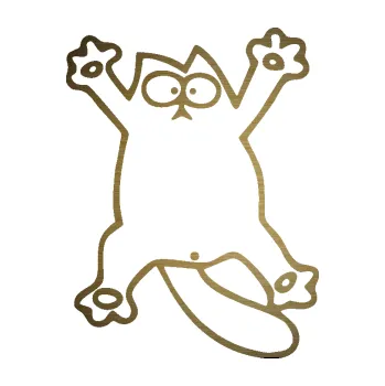 Samolepící dekorace SAMOLEPKA Kočka 040 pravá na rozpláclá (64 - škrábaný kov zlatý) NA AUTO, NÁLEPKA, FÓLIE, POLEP, TUNING, VLASTNÍ TEXT, TISK, AUTOSAMOLEPKY.cz, POLEPY, OBRÁZEK, LOGO, SAMOLEPKY