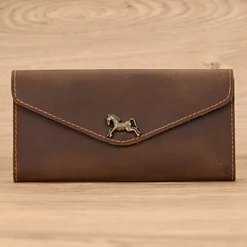 Ledvinka Prošívané kožené pouzdro s kovovými detaily Barva (Varianta): Style3 hnědá