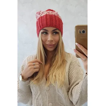 Čepice Milano fleecová čepice K203 ecru melange+red UNI