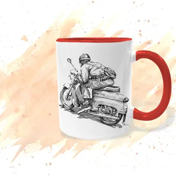 Hrnek - Jawa 50 Barva: Červená