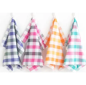 Utěrka XPOSE® Kuchyňské utěrky KOSTKY II 4 ks - mix barev 50x70 cm Bavlna