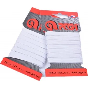 Textilie Pruženka na kartě 5m šíře 13,2mm bílá