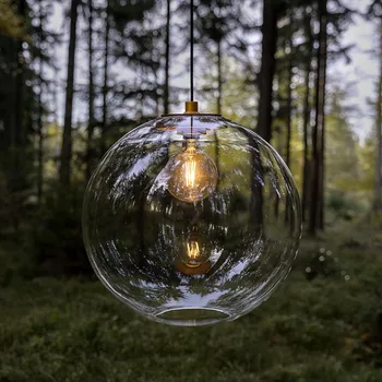 Your Design Kulaté skleněné svítidlo Sphere Dřevodekor: Černý, Barva objímky: Černá EL-SP-E27/CCC