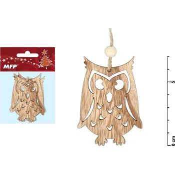 Vánoce Sova dřevěná set 2ks 7cm 8885710