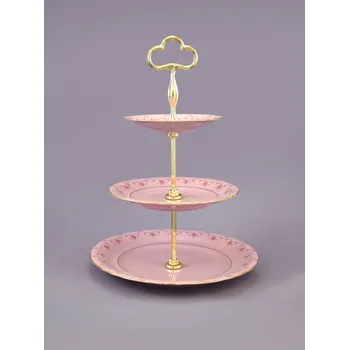 Talíř Leander, etažerka Sonáta , růžový porcelán