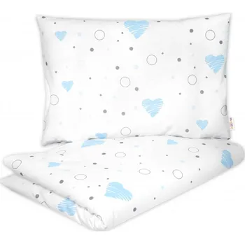 Povlečení BABY NELLYS Dětské povlečení, bavlna 2D 140x200/70x80, I love Boy, Baby Nellys, modrá/bílá 140x200 / 70x80 cm