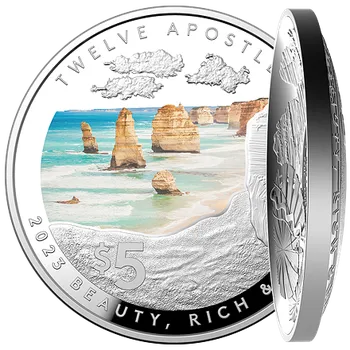 Stříbrná mince Twelve Apostles (Dvanáct apoštolů) 1 Oz 2023 Dome Color PROOF (3.)