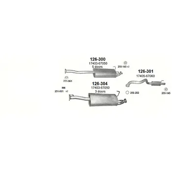 Střední díl výfuku střední tlumič 5. dv Bosal 126-300