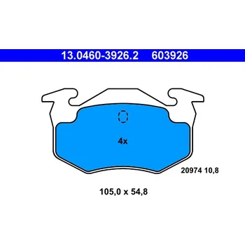 Brzdová destička Sada brzdových destiček, kotoučová brzda ATE 13.0460-3926.2