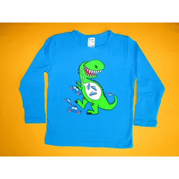 Arex, ČR Chlapecké tričko dlouhý rukáv Dinosaurus 1 Barva: tyrkysově modrá, Velikost: 116