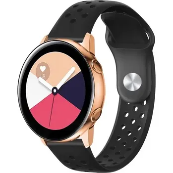 Příslušenství k chytrým hodinkám Silikonový sportovní řemínek 20mm pro hodinky Samsung / Huawei / Xiaomi / Garmin Barva: Černá