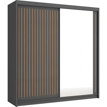 Šatní skříň ARK Šatní skříň ROSE, Šedá/Dub Artisan 203 cm