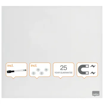 Kancelářský nábytek Tabule magnetické skleněné Diamond - 45 x 45 cm / bílá