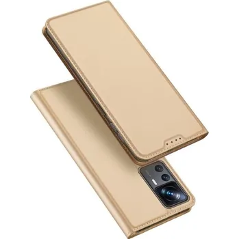 Pouzdro na mobilní telefon DUX PU kožené pouzdro na mobil Xiaomi 12T/12T Pro - zlaté