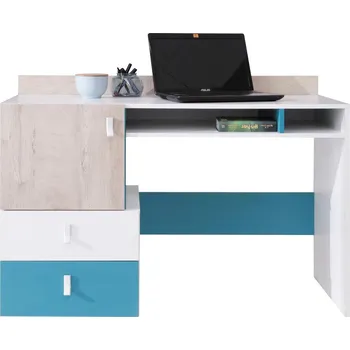 Psací stůl PLANET m | psací stůl PL9 | 125 cm | modrá/dub/bílá