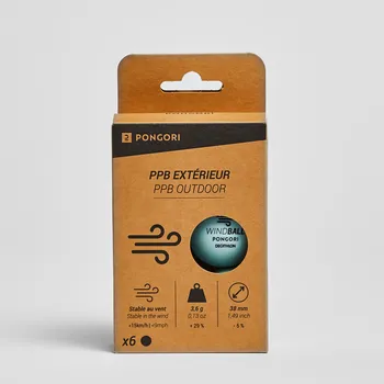 Stolní tenis PONGORI Míček na venkovní stolní tenis odolný vůči větru 6 ks